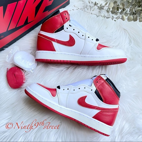 Nike Air Jordan 1 Retro High OG Shoe White Black University Red PRICE FIRM - Picture 5 of 13